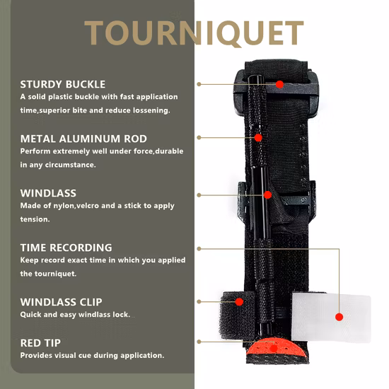 Torniquete de gato de Metal azul/rojo/caqui, torniquete táctico de supervivencia para combate al aire libre, emergencia médica giratoria de primeros auxilios